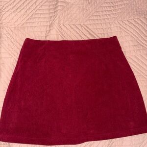 Elegant Red Corduroy Skirt